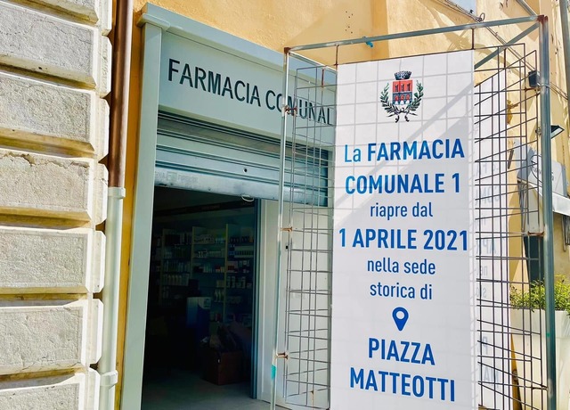 Da giovedì 1° aprile la Farmacia Comunale 1 torna nella sua sede di piazza Matteotti